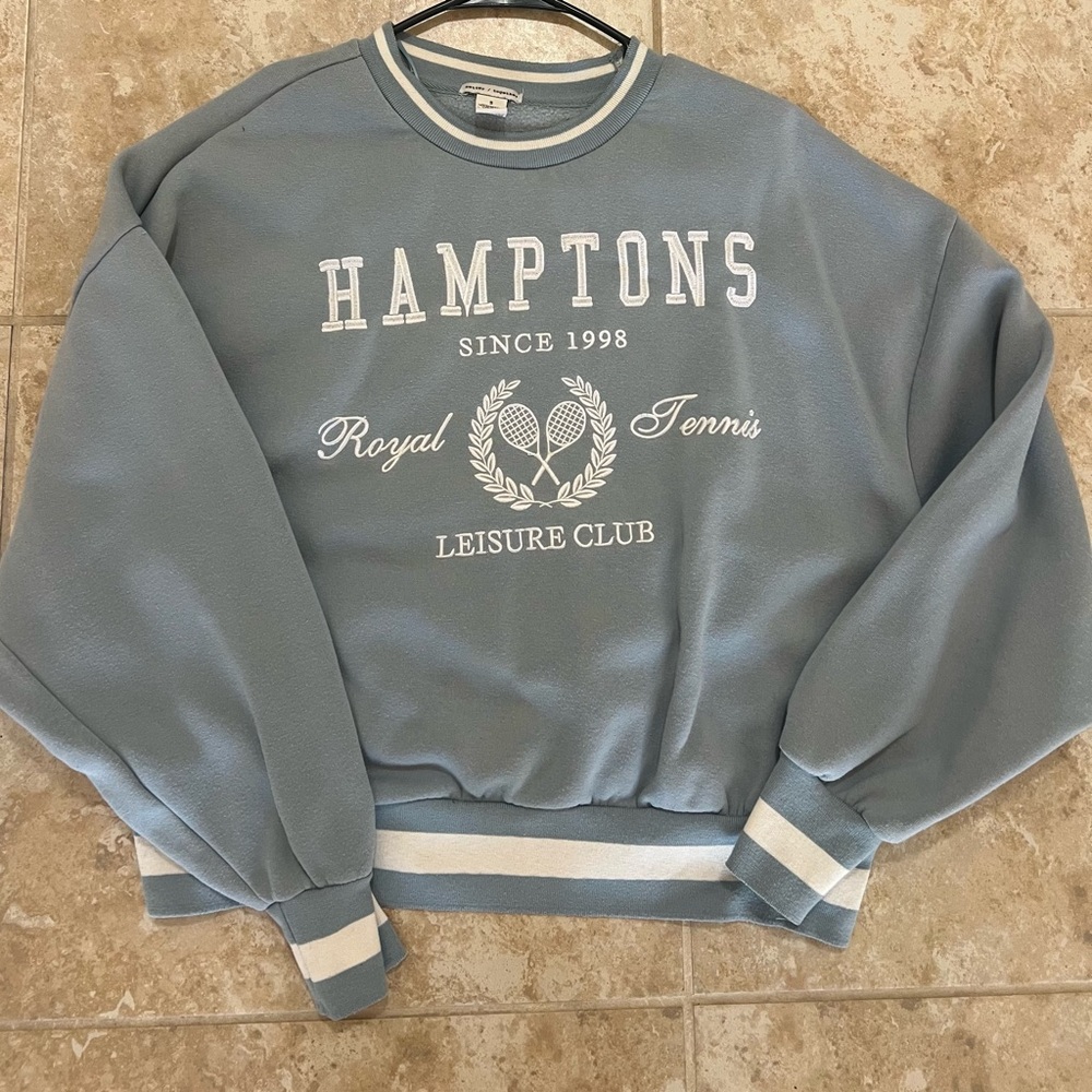 Hamptons Leisure Club Crewneck Sweatshirt Size Small Tennis Prep Asthetic